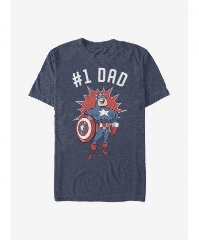 Limited-time Offer Marvel Captain America No. 1 Dad T-Shirt $10.76 T-Shirts