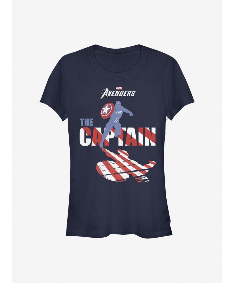 Discount Sale Marvel Captain America The Captain Girls T-Shirt $7.97 T-Shirts