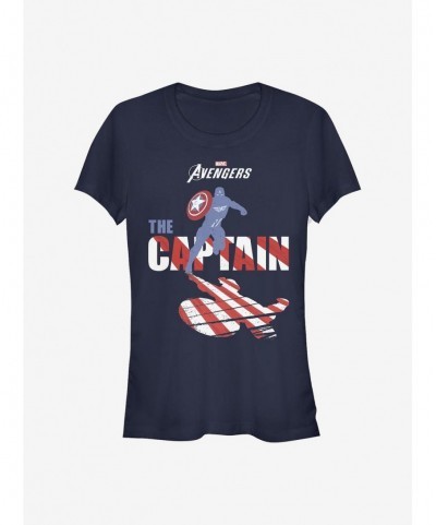 Discount Sale Marvel Captain America The Captain Girls T-Shirt $7.97 T-Shirts