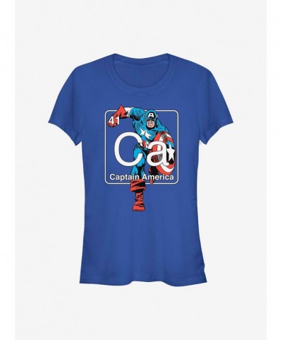 Flash Deal Marvel Captain America Periodic Captain Girls T-Shirt $12.20 T-Shirts