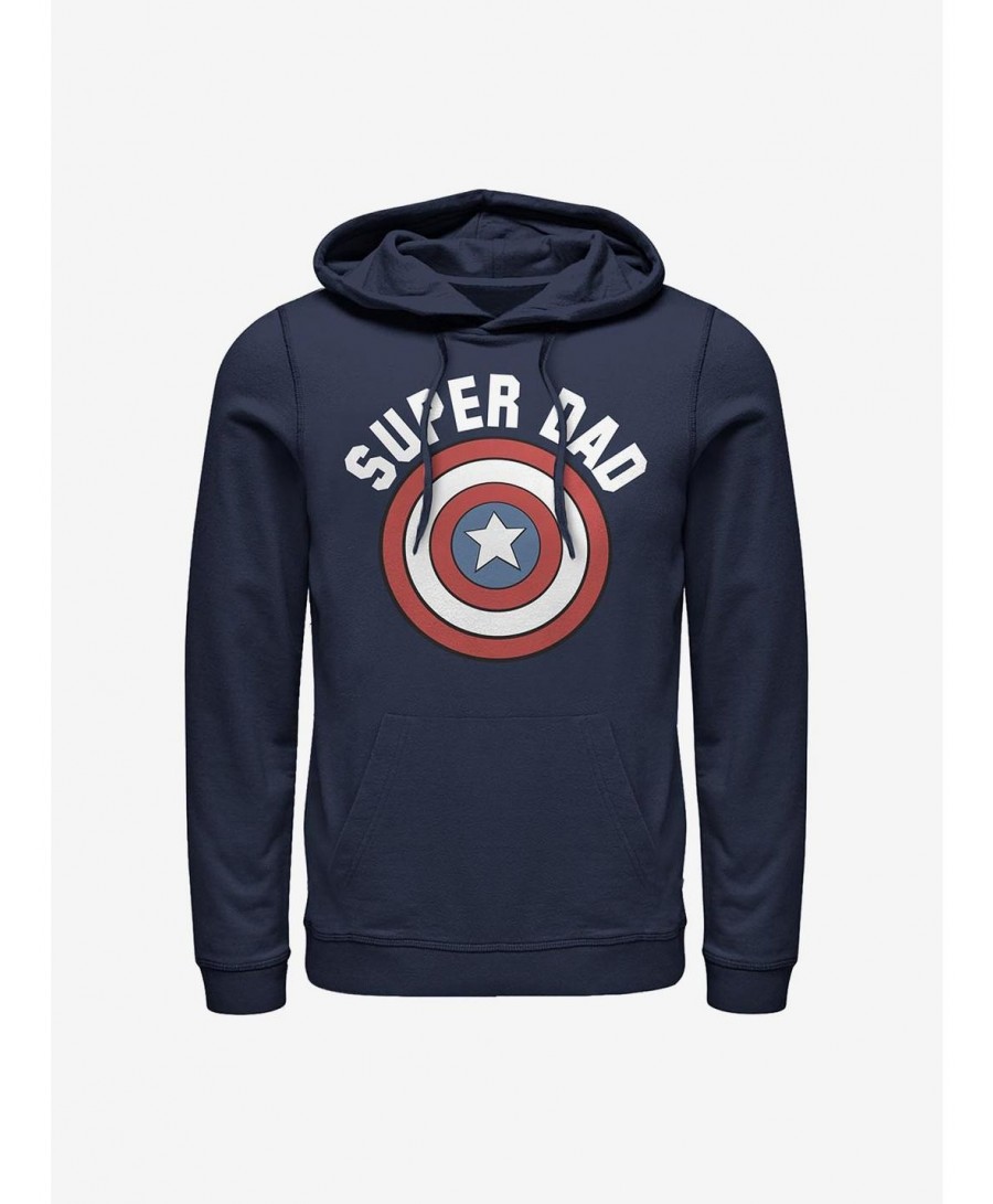 Hot Sale Marvel Captain America Super Dad Hoodie $22.00 Hoodies