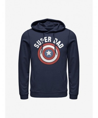 Hot Sale Marvel Captain America Super Dad Hoodie $22.00 Hoodies