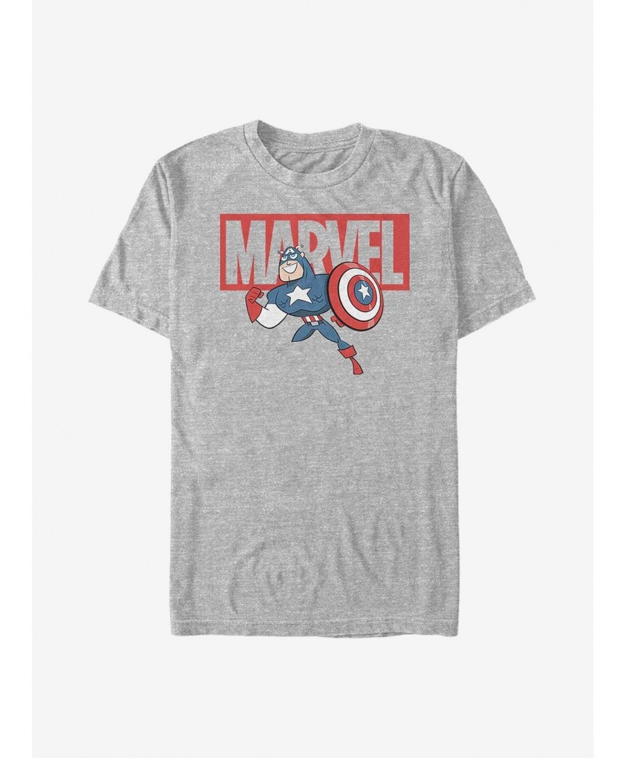 Low Price Marvel Captain America Brick T-Shirt $11.71 T-Shirts