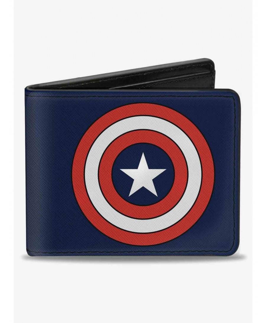 Hot Sale Marvel Captain America Shield Bifold Wallet $6.27 Wallets