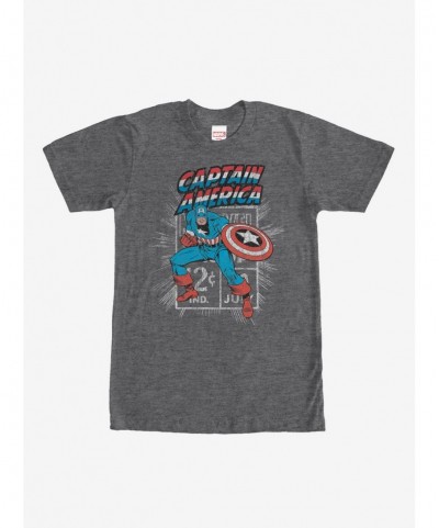 Crazy Deals Marvel Captain America Comic Book Cent T-Shirt $7.89 T-Shirts