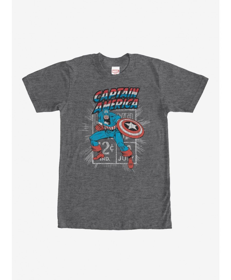 Crazy Deals Marvel Captain America Comic Book Cent T-Shirt $7.89 T-Shirts