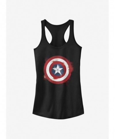 Limited-time Offer Marvel Captain America Spray Logo Girls Tank $9.96 Tanks