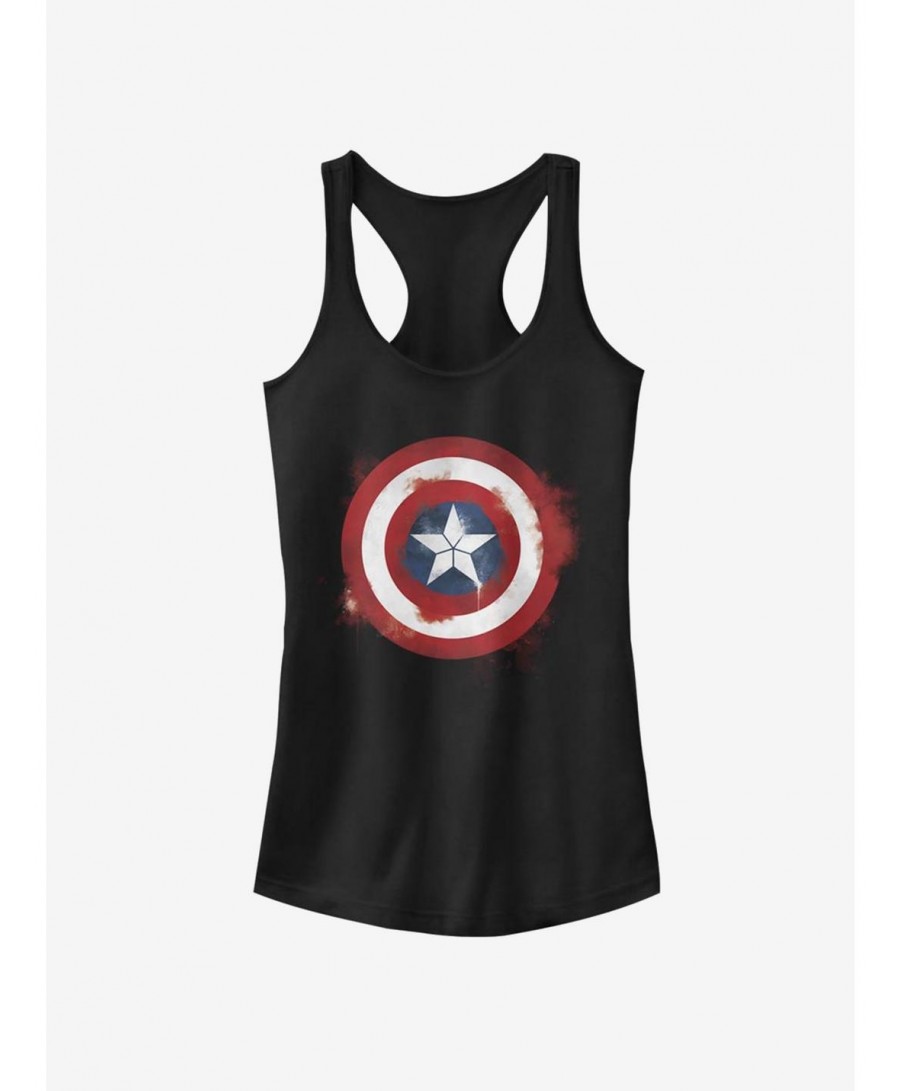 Limited-time Offer Marvel Captain America Spray Logo Girls Tank $9.96 Tanks