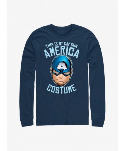 Crazy Deals Marvel Captain America This Is My Costume Long-Sleeve T-Shirt $15.13 T-Shirts