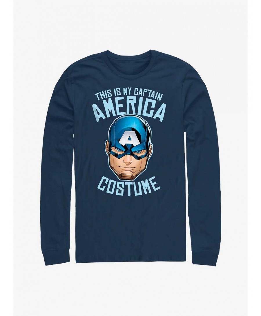 Crazy Deals Marvel Captain America This Is My Costume Long-Sleeve T-Shirt $15.13 T-Shirts