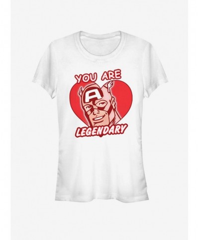 Flash Deal Marvel Captain America Legendary Heart Girls T-Shirt $11.45 T-Shirts