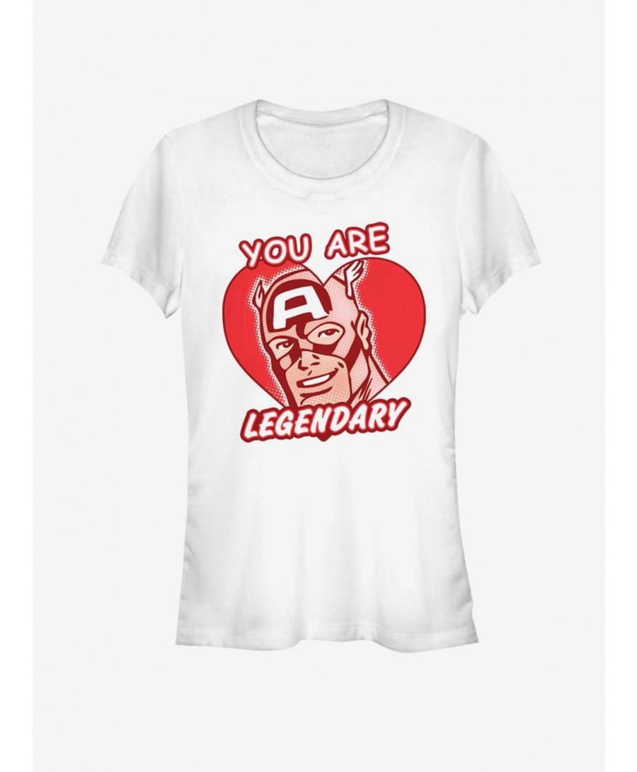 Flash Deal Marvel Captain America Legendary Heart Girls T-Shirt $11.45 T-Shirts