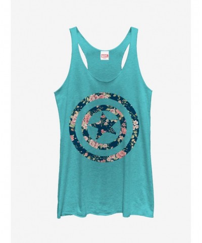 Special Marvel Captain America Floral Print Girls Tanks $10.36 Tanks