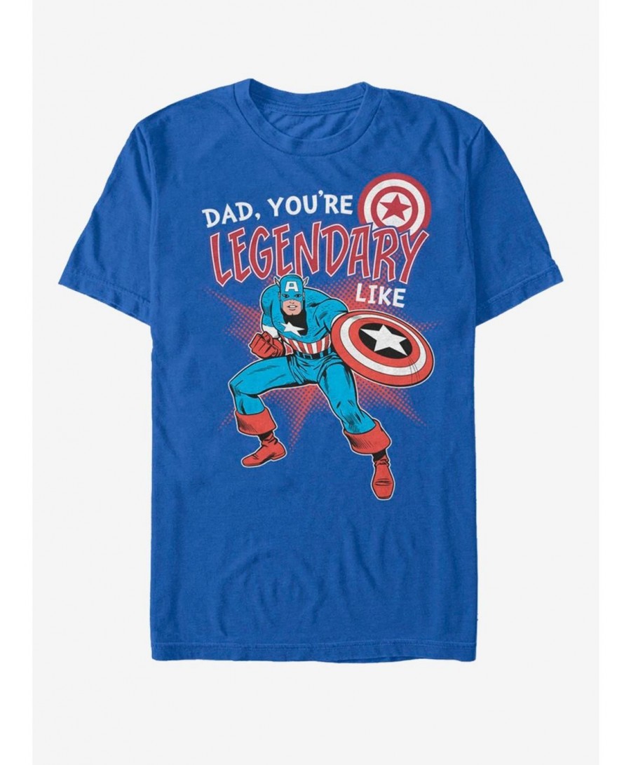 Huge Discount Marvel Captain America Legendary Like Dad T-Shirt $8.13 T-Shirts