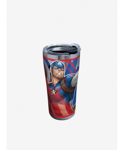 Trendy Marvel Captain America Iconic 20oz Stainless Steel Tumbler With Lid $13.26 Others