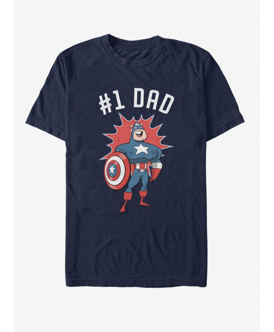 Value Item Marvel Captain America No. 1 Dad T-Shirt $10.99 T-Shirts