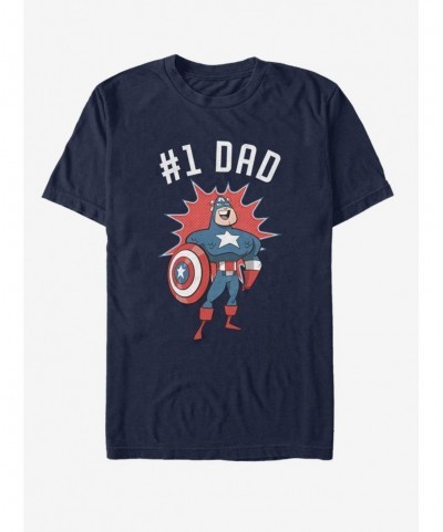 Value Item Marvel Captain America No. 1 Dad T-Shirt $10.99 T-Shirts