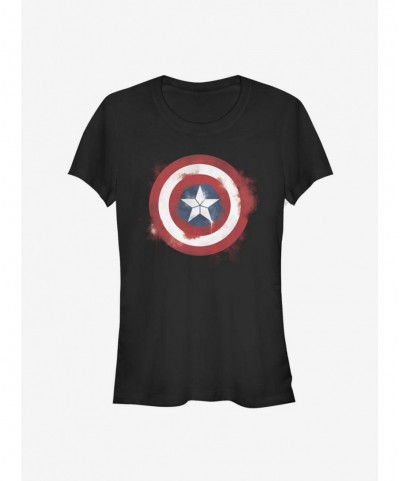 Huge Discount Marvel Captain America Spray Logo Girls T-Shirt $8.47 T-Shirts