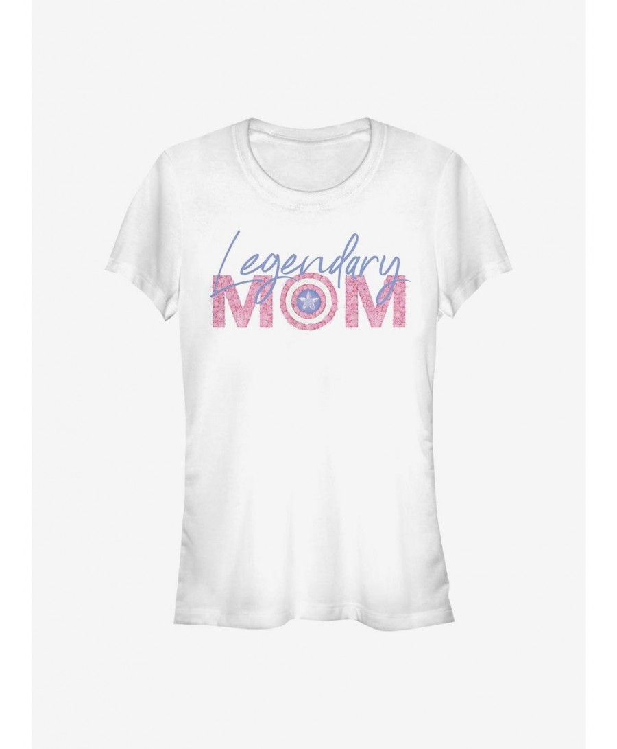 Discount Sale Marvel Captain America Legendary Mom Flowers Girls T-Shirt $9.96 T-Shirts