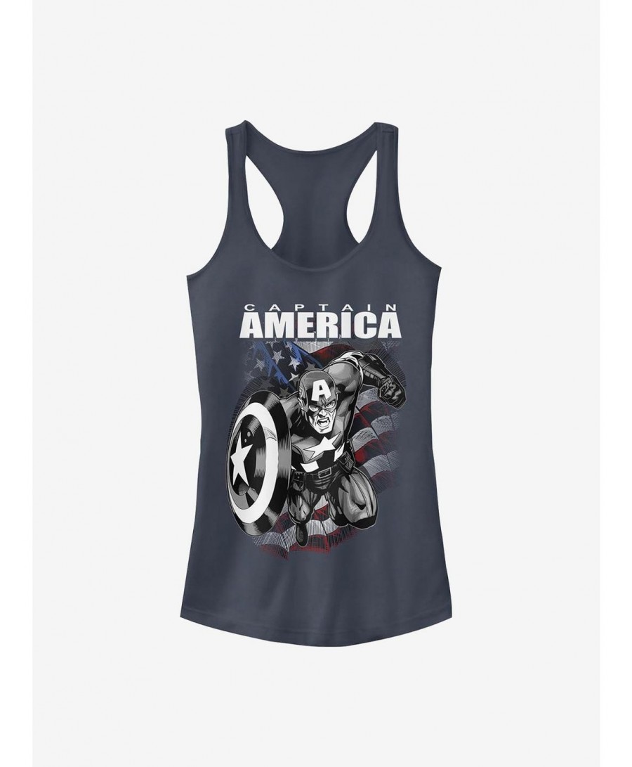 Flash Sale Marvel Captain America Fighter Girls Tank $8.72 Tanks