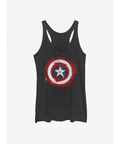 Hot Sale Marvel Captain America Spray Logo Girls Tank $12.95 Tanks