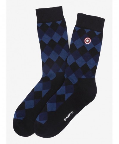 Pre-sale Marvel Captain America Argyle Blue Socks $9.95 Socks