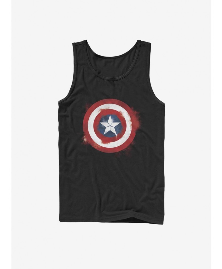 Seasonal Sale Marvel Captain America Spray Logo Tank $11.45 Tanks