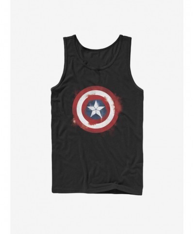 Seasonal Sale Marvel Captain America Spray Logo Tank $11.45 Tanks