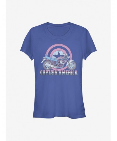 Flash Deal Marvel Captain America Caps Moto Girls T-Shirt $11.21 T-Shirts