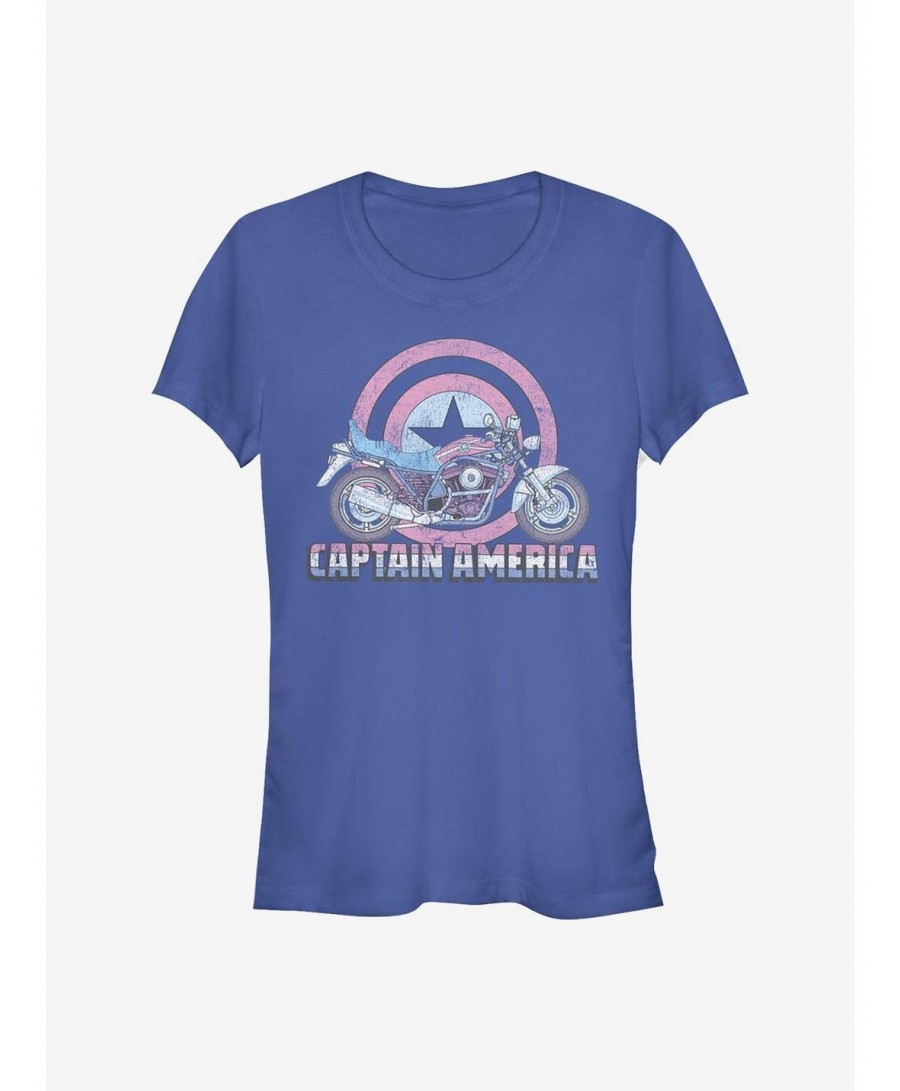 Flash Deal Marvel Captain America Caps Moto Girls T-Shirt $11.21 T-Shirts