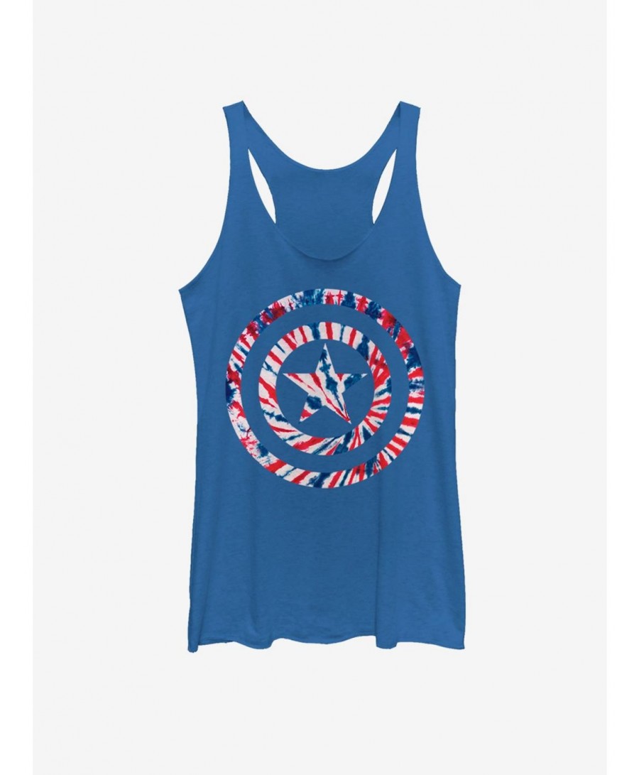 Sale Item Marvel Captain America America Tie-Dye Girls Tank $11.14 Tanks