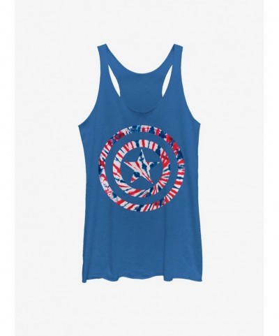 Sale Item Marvel Captain America America Tie-Dye Girls Tank $11.14 Tanks