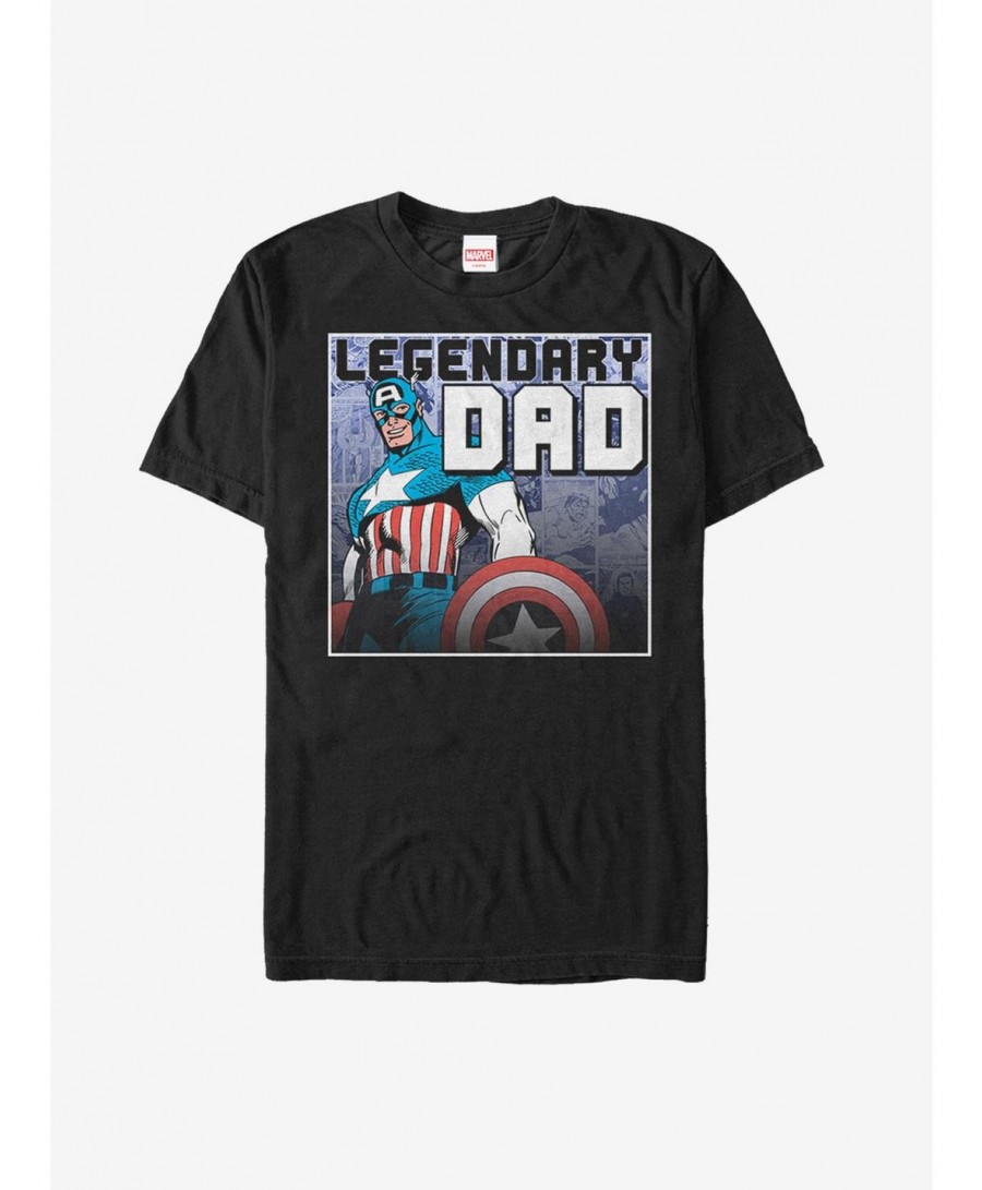 Big Sale Marvel Father's Day Captain America Legend T-Shirt $11.47 T-Shirts