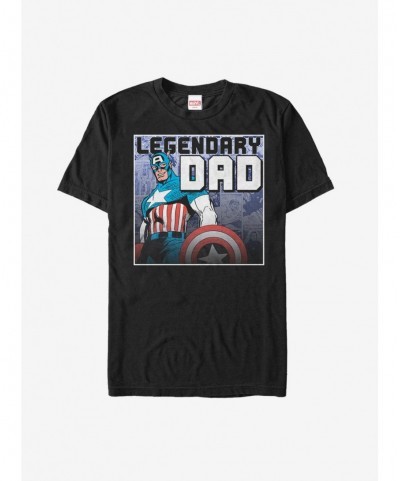 Big Sale Marvel Father's Day Captain America Legend T-Shirt $11.47 T-Shirts