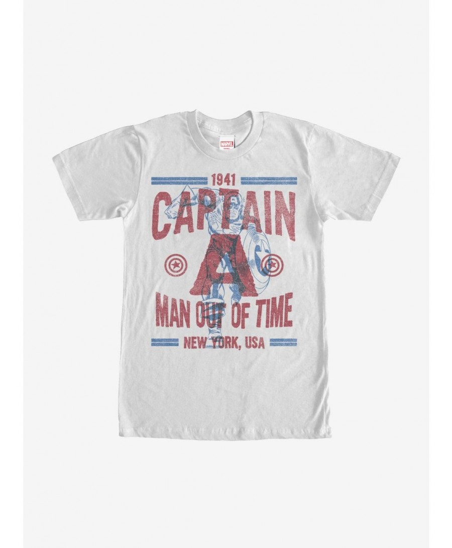 Fashion Marvel Captain America Out of Time T-Shirt $8.84 T-Shirts