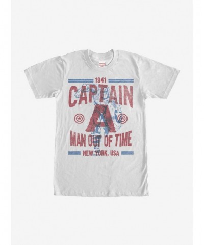 Fashion Marvel Captain America Out of Time T-Shirt $8.84 T-Shirts