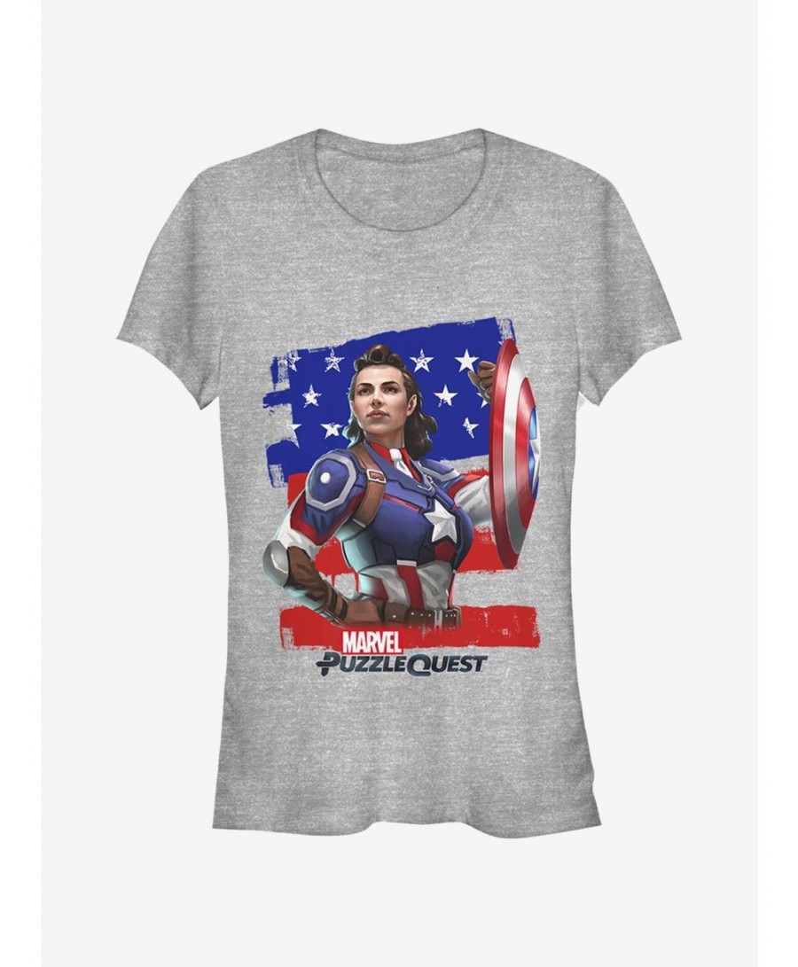 Best Deal Marvel Captain America Hero Peggie Girls T-Shirt $10.21 T-Shirts