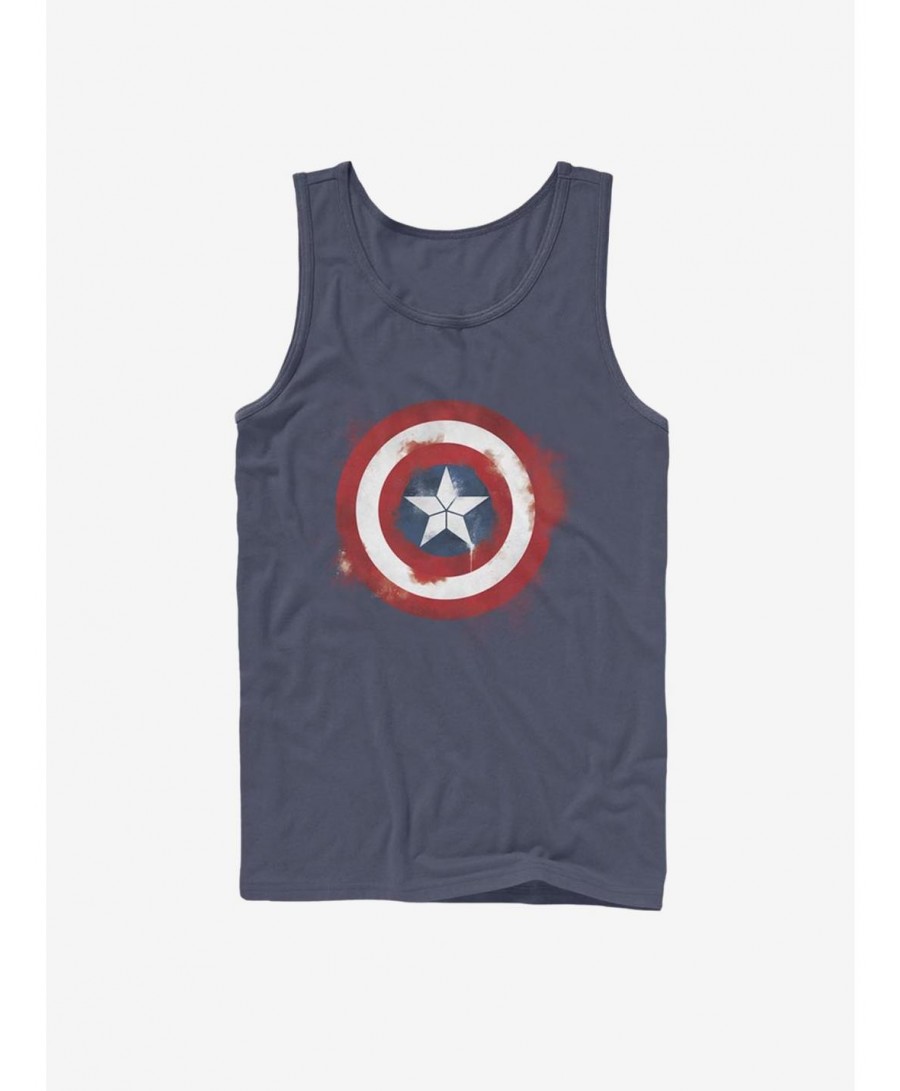 Hot Selling Marvel Captain America Spray Logo Tank $10.46 Tanks