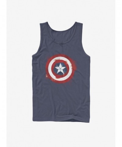 Hot Selling Marvel Captain America Spray Logo Tank $10.46 Tanks