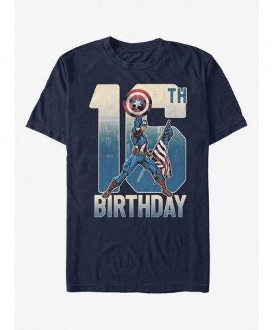 Special Marvel Captain America 16th Birthday T-Shirt $8.60 T-Shirts