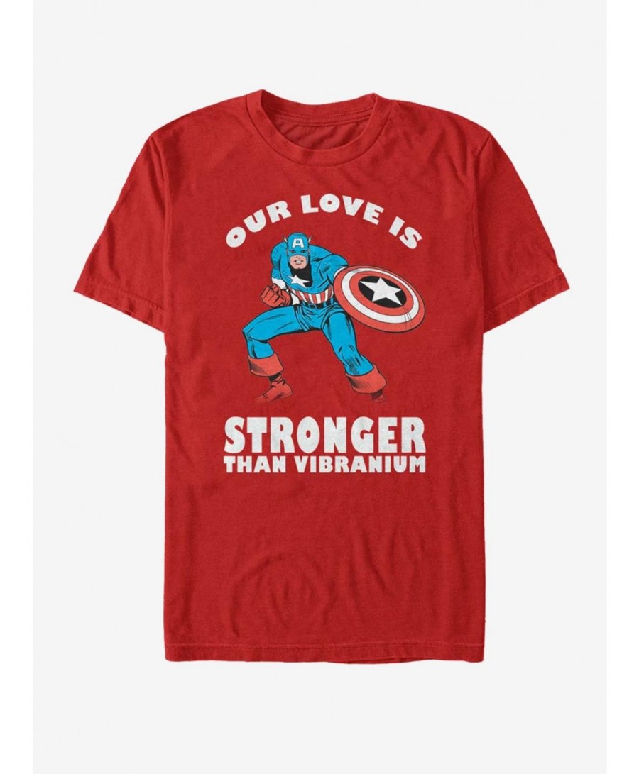 Bestselling Marvel Captain America Strong Love Valentine T-Shirt $9.08 T-Shirts