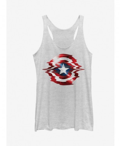 Value for Money Marvel Captain America Shield Glitch Girls Tank Top $12.95 Tops