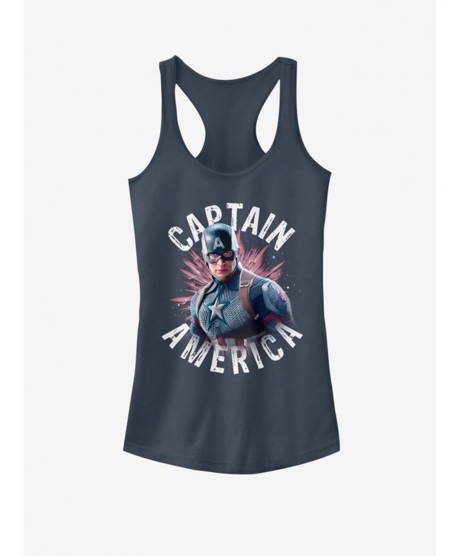 Clearance Marvel Captain America Captain Burst Girls Tank $7.72 Tanks