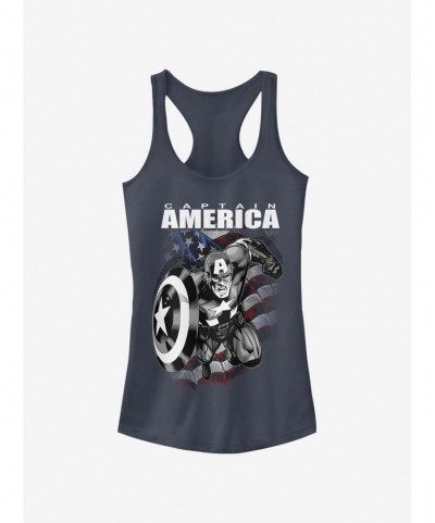 Hot Sale Marvel Captain America Captain America Girls Tank $10.96 Tanks