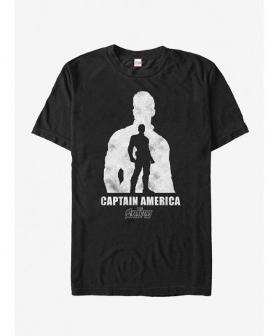 Flash Deal Marvel Avengers: Infinity War Captain America Silhouette T-Shirt $8.60 T-Shirts