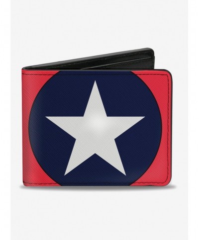 Pre-sale Discount Marvel Captain America Close Up Shield Bi-fold Wallet $6.69 Wallets