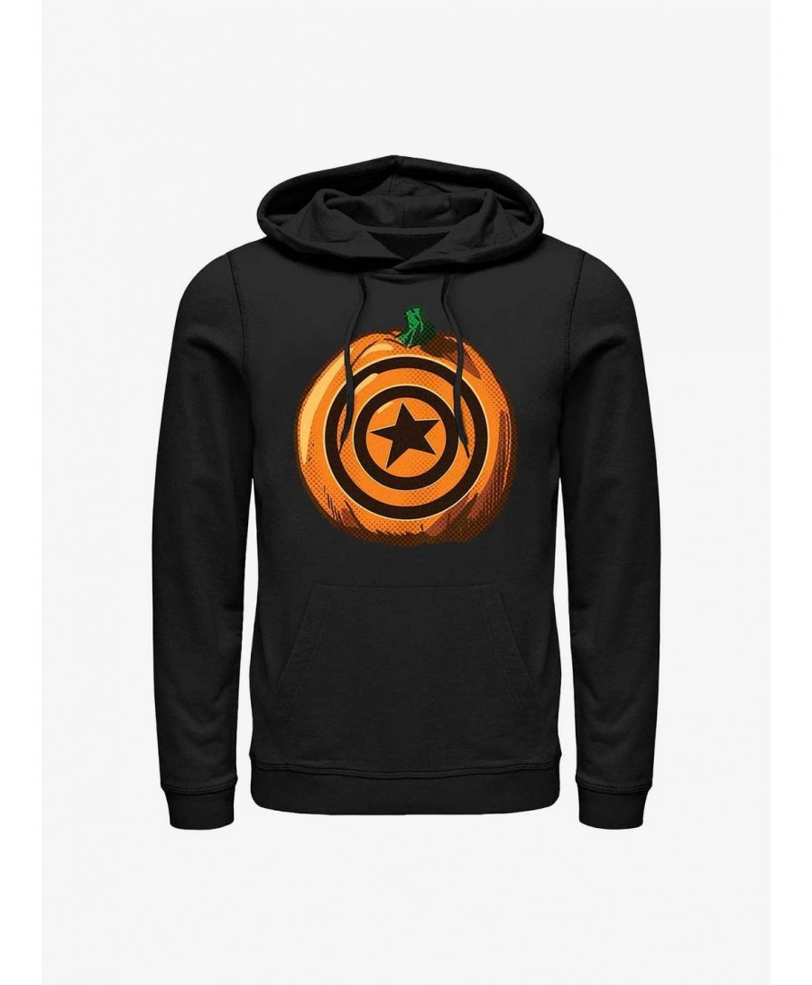 Best Deal Marvel Captain America Pumpkin Logo Hoodie $14.37 Hoodies