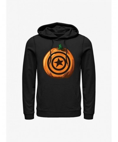 Best Deal Marvel Captain America Pumpkin Logo Hoodie $14.37 Hoodies